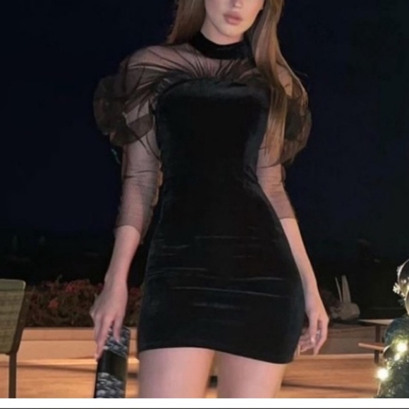 Zara Dresses & Skirts - New Zara  Elegant Polka Dots Mesh Puff Long Sleeve  Mini Dress